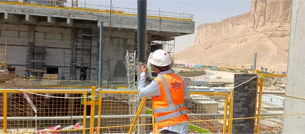 Steel structure of the MICE Building at Qiddiya